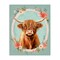 Stupell Industries Highland Cow In Floral Border Canvas, design by Petal Prints Design